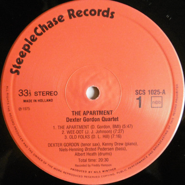 Dexter Gordon Quartet - The Apartment (Vinyl, LP, Album, Repress, Stereo) Near Mint (NM or M-) / Very Good Plus (VG+)
