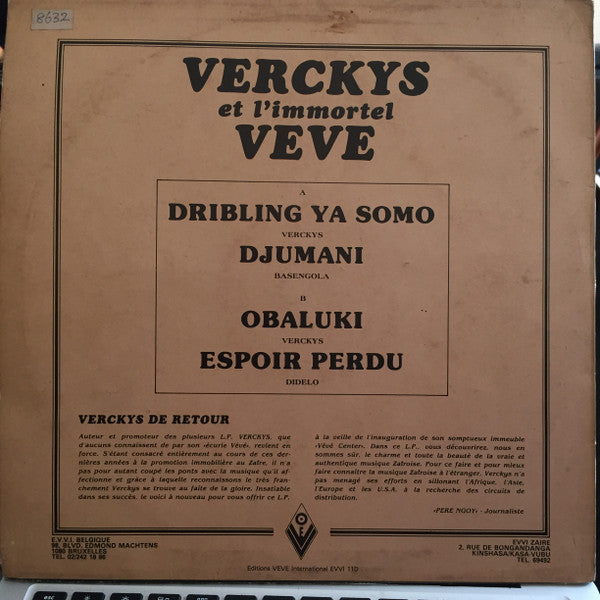 Verckys - Verckys Et L'Orchestre Veve* (Vinyl, LP, Album) Very Good Plus (VG+) / Very Good (VG)