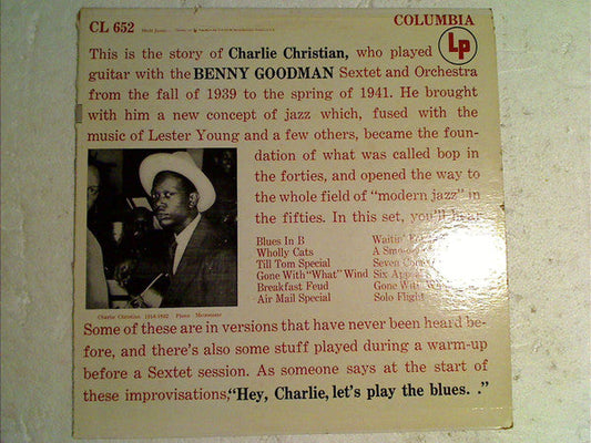 Charlie Christian - With The Benny Goodman Sextet And Orchestra (Vinyl, LP, Compilation, Repress, Mono) Very Good (VG) / Very Good Plus (VG+)