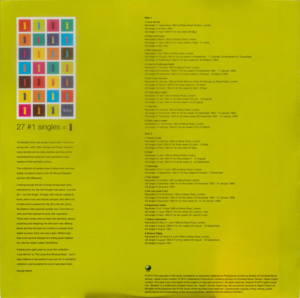 The Beatles - 1 (2xVinyl, LP, Compilation, Reissue, Stereo) Very Good (VG) / Very Good Plus (VG+)
