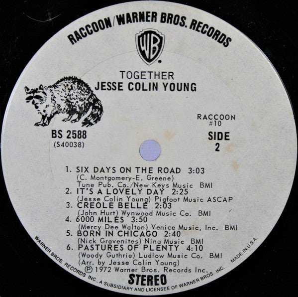 Jesse Colin Young - Together (Vinyl, LP, Album, Stereo) Very Good (VG) / Very Good Plus (VG+)