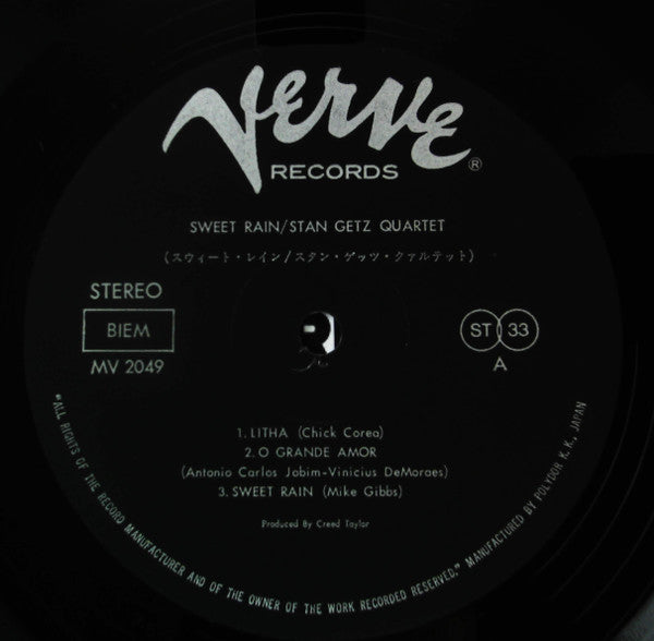 Stan Getz - Sweet Rain (Vinyl, LP, Album, Reissue) Very Good (VG) / Very Good (VG)