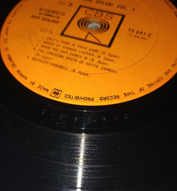 Bob Dylan - Vol. 4 (Vinyl, LP, Album, Stereo) Very Good (VG) / Very Good (VG)