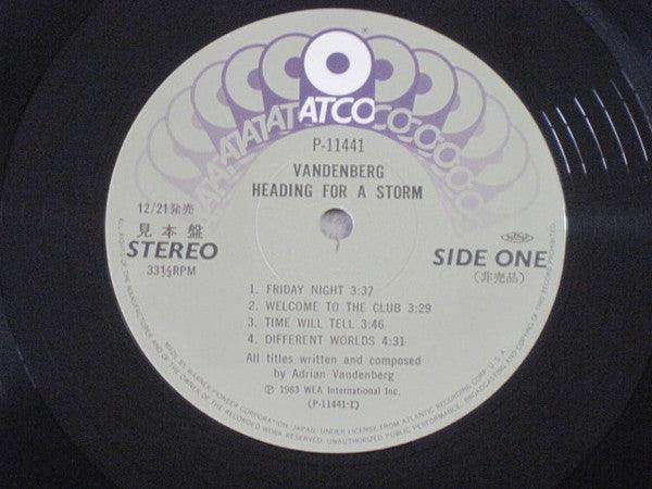 Vandenberg - Heading For A Storm (Vinyl, LP, Album, Promo) Near Mint (NM or M-) / Very Good (VG)