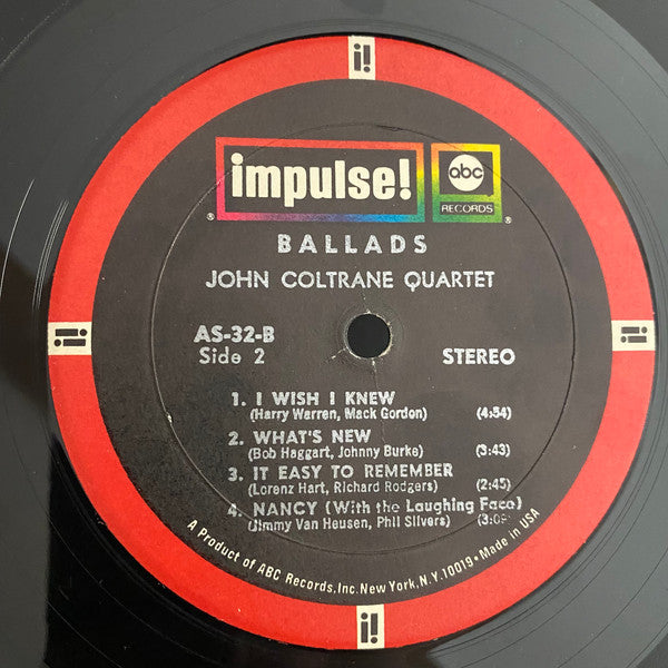 The John Coltrane Quartet - Ballads (Vinyl, LP, Album, Stereo, Reissue) Very Good (VG) / Good Plus (G+)