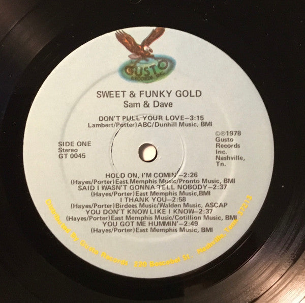 Sam & Dave - Sweet & Funky Gold (Vinyl, LP, Compilation, Stereo) Good Plus (G+) / Near Mint (NM or M-)