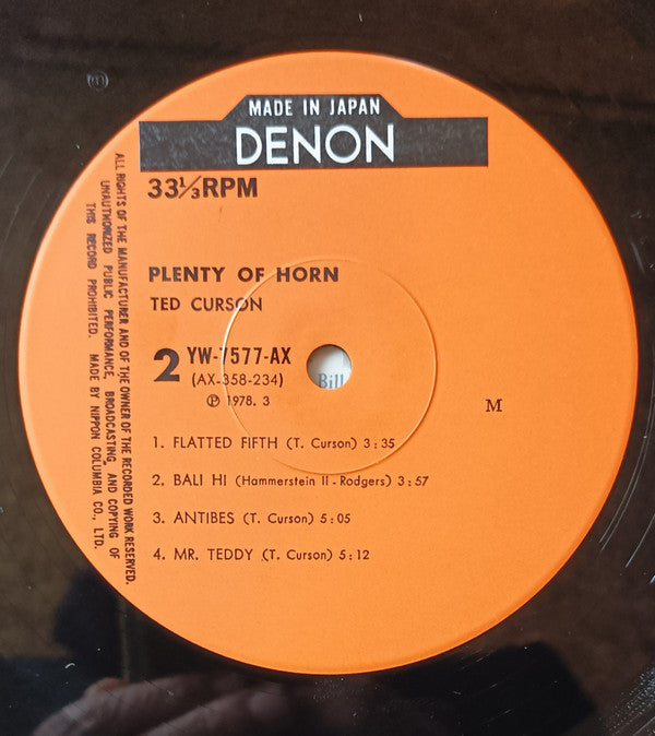 Ted Curson - Plenty Of Horn (Vinyl, LP, Album, Reissue, Mono) Very Good Plus (VG+) / Very Good (VG)