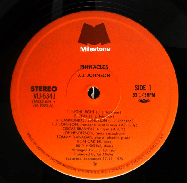 J.J. Johnson - Pinnacles (Vinyl, LP, Album) Good Plus (G+) / Very Good Plus (VG+)