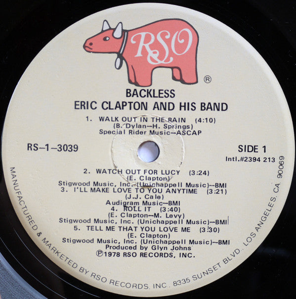 Eric Clapton - Backless (Vinyl, LP, Album) Very Good Plus (VG+) / Very Good Plus (VG+)