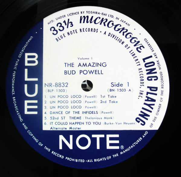 Bud Powell - The Amazing Bud Powell, Volume 1 (Vinyl, LP, Album, Reissue, Mono) Very Good Plus (VG+) / Very Good (VG)