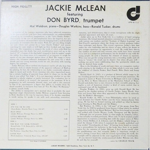 Jackie McLean Quintet - The Jackie McLean Quintet (Vinyl, LP, Album, Reissue, Mono) Very Good Plus (VG+) / Good Plus (G+)
