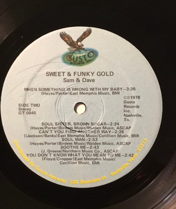 Sam & Dave - Sweet & Funky Gold (Vinyl, LP, Compilation, Stereo) Good Plus (G+) / Near Mint (NM or M-)