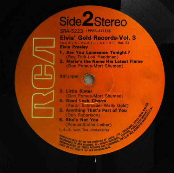 Elvis Presley - Elvis' Golden Records, Vol. 3 (Vinyl, LP, Compilation, Stereo) Very Good Plus (VG+) / Very Good (VG)