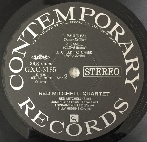 Red Mitchell Quartet - Red Mitchell Quartet (Vinyl, LP, Album, Reissue, Stereo) Very Good Plus (VG+) / Very Good Plus (VG+)