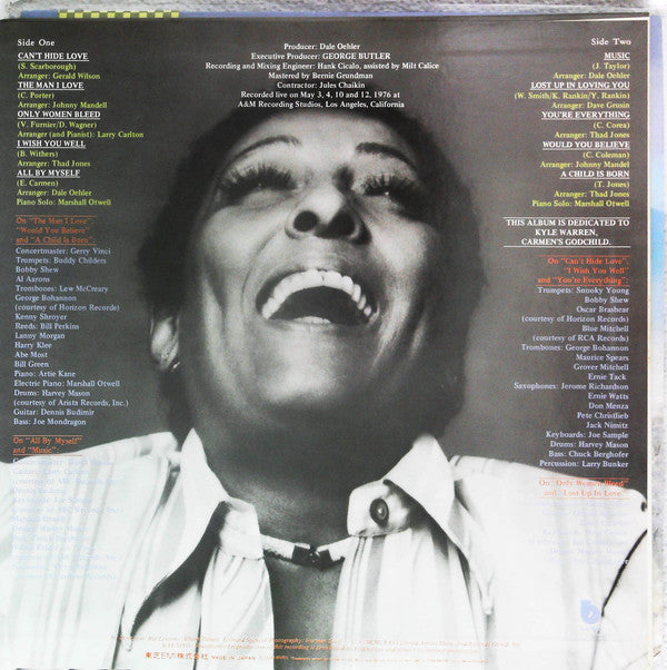 Carmen McRae - Can't Hide Love (Vinyl, LP, Album, Stereo) Very Good Plus (VG+) / Very Good (VG)