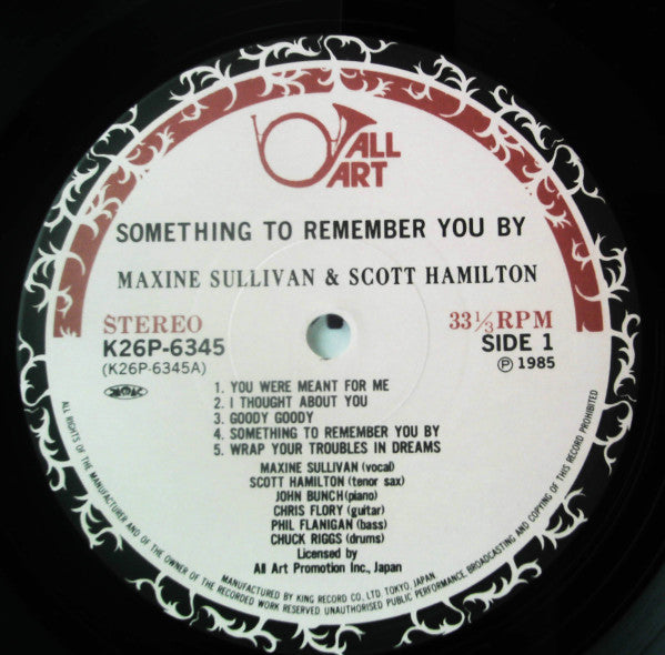 Maxine Sullivan - Something To Remember You By (Vinyl, LP, Album, Stereo) Very Good Plus (VG+) / Very Good Plus (VG+)