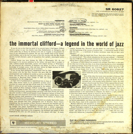 Clifford Brown - Remember Clifford (Vinyl, LP, Compilation, Stereo) Very Good Plus (VG+) / Very Good (VG)