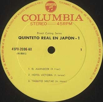 Quinteto Real - Quinteto Real En Japon Vol.1 (Vinyl, 12", 45 RPM, Stereo) Very Good Plus (VG+) / Very Good Plus (VG+)