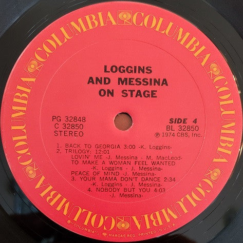 Loggins And Messina - On Stage (2xVinyl, LP, Album, Stereo) Good Plus (G+) / Near Mint (NM or M-)