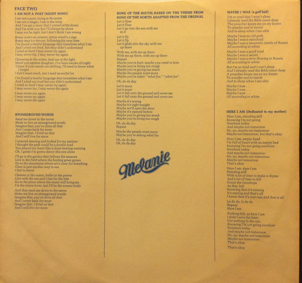 Melanie (2) - Stoneground Words (Vinyl, LP, Album, Stereo) Very Good (VG) / Very Good (VG)