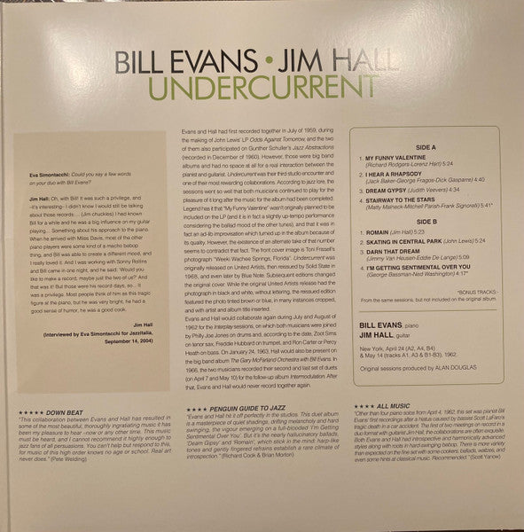 Bill Evans/Jim Hall - Undercurrent (Vinyl, LP, Stereo) Good Plus (G+) / Near Mint (NM or M-)