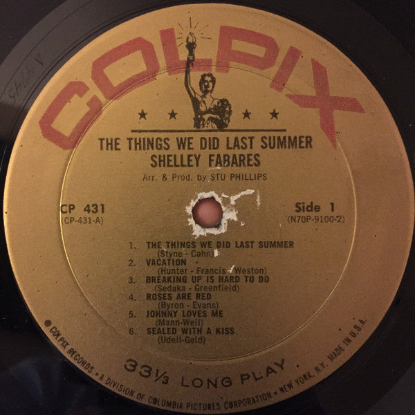 Shelley Fabares - The Things We Did Last Summer (Vinyl, LP, Promo, Mono) Very Good Plus (VG+) / Very Good Plus (VG+)