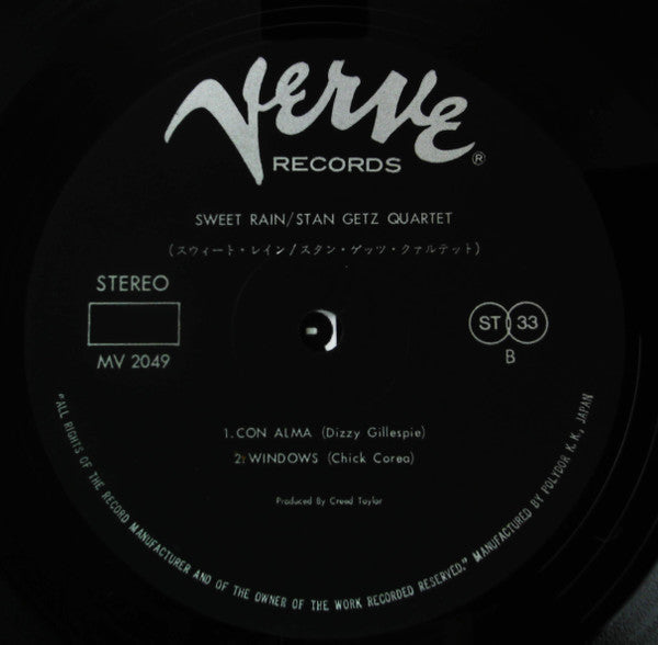 Stan Getz - Sweet Rain (Vinyl, LP, Album, Reissue)