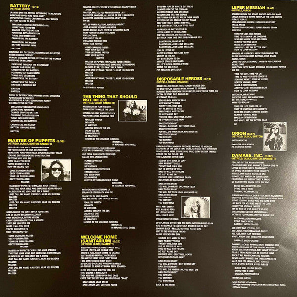 Metallica - Master Of Puppets (Vinyl, LP, Album, Reissue, Remastered) Near Mint (NM or M-) / Near Mint (NM or M-)