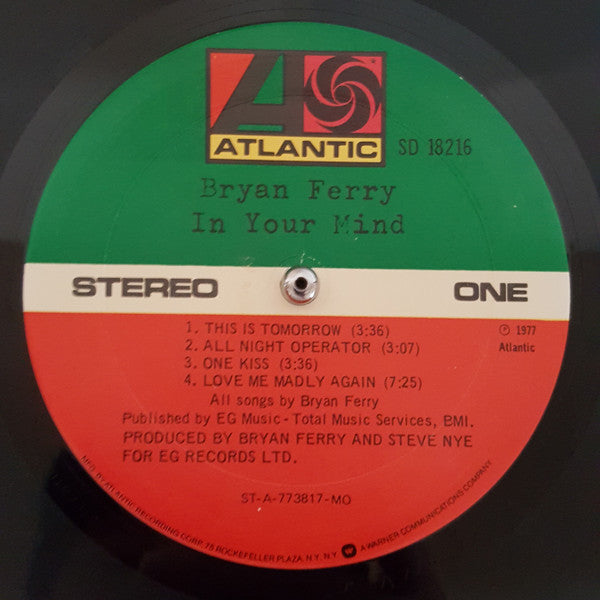 Bryan Ferry - In Your Mind (Vinyl, LP, Album) Very Good (VG) / Very Good (VG)