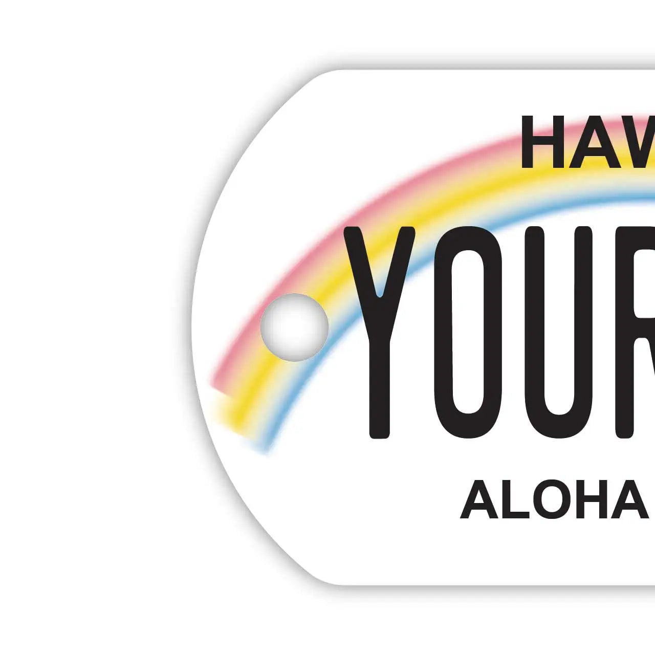 [Dog Tag] Hawaii Rainbow/Original American License Plate-Shaped Personalized Keychain