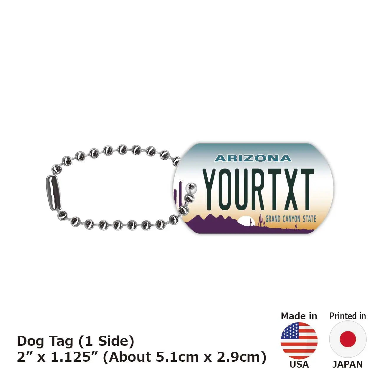 [Dog Tag] Arizona/Original American License Plate-Shaped Personalized Keychain
