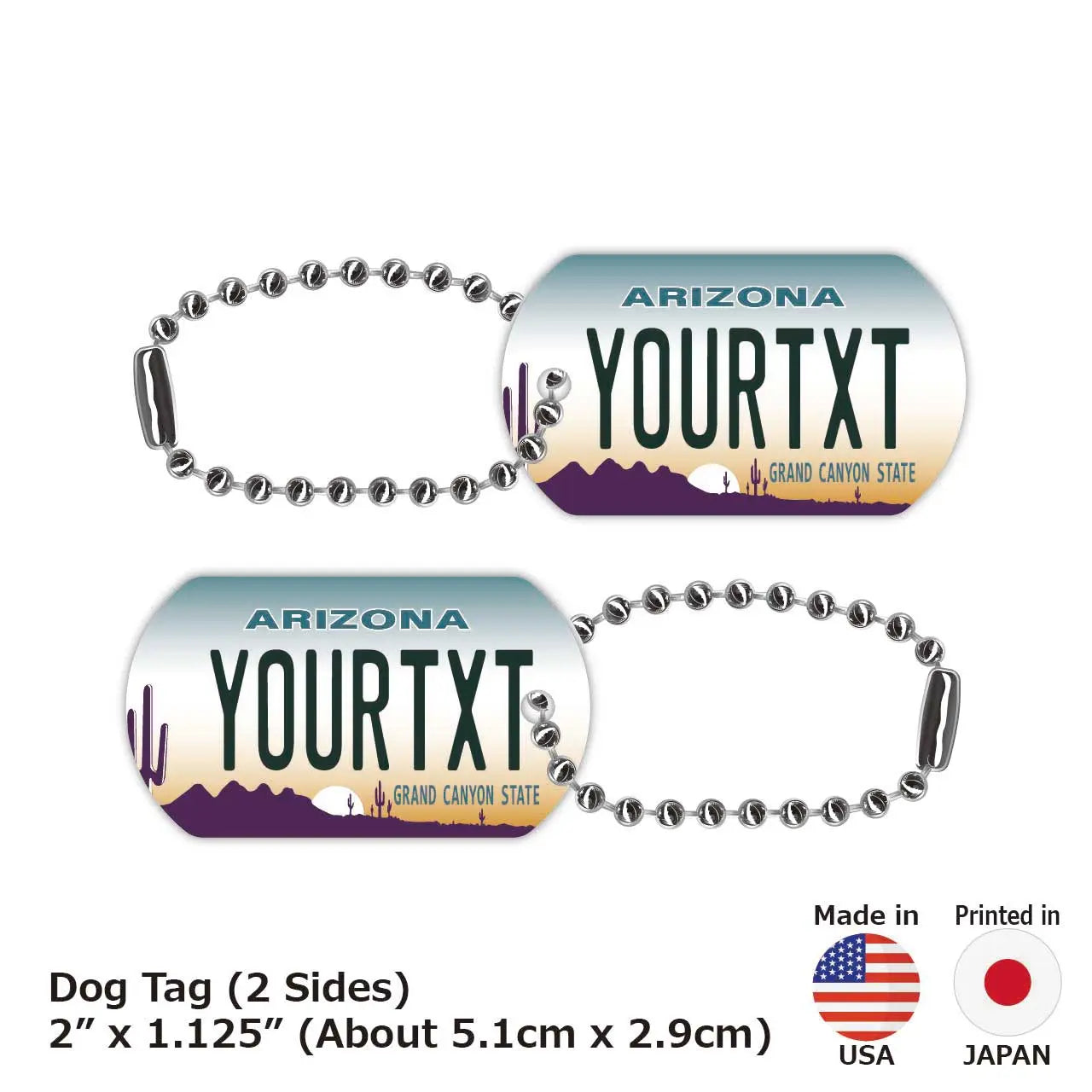[Dog Tag] Arizona/Original American License Plate-Shaped Personalized Keychain