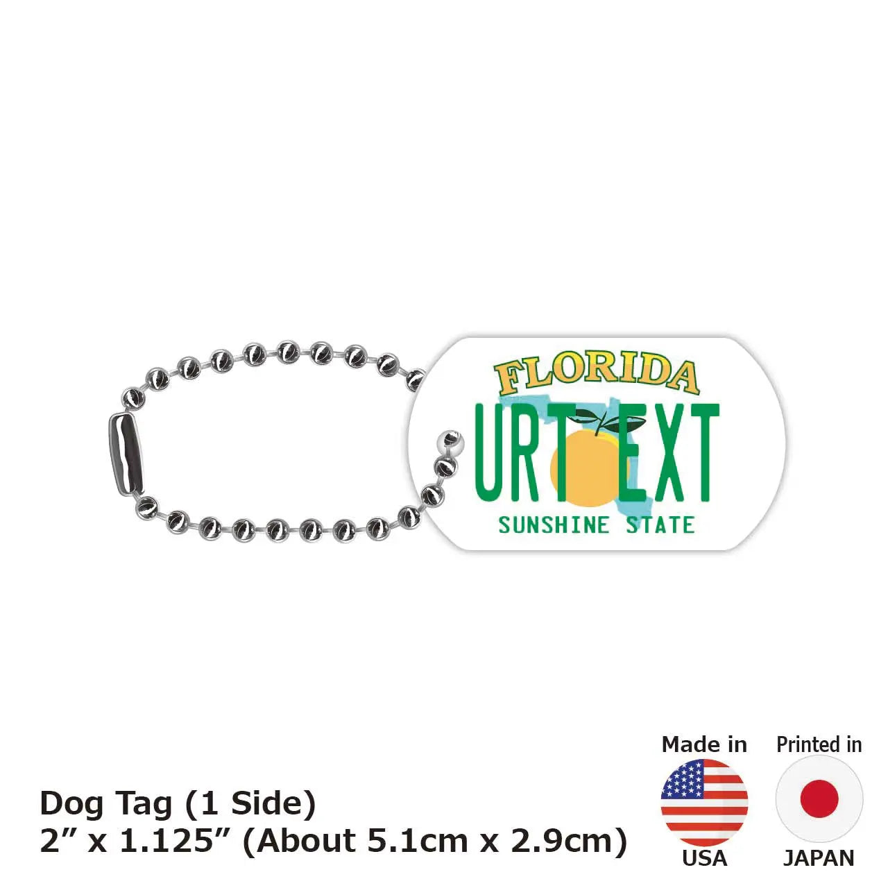[Dog Tag] Florida/Original American License Plate-Shaped Personalized Keychain