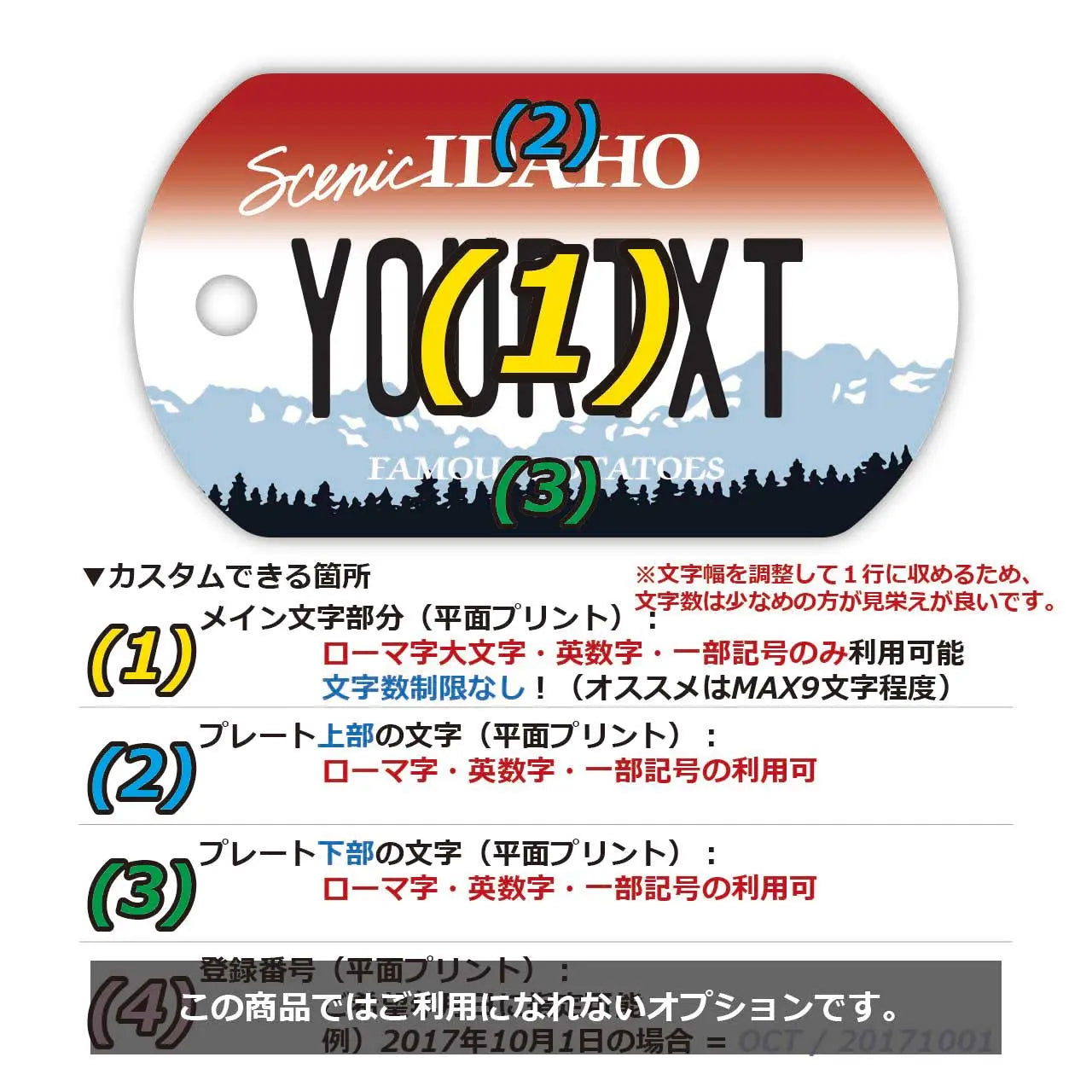 [Dog Tag] Idaho/Original American License Plate-Shaped Personalized Keychain