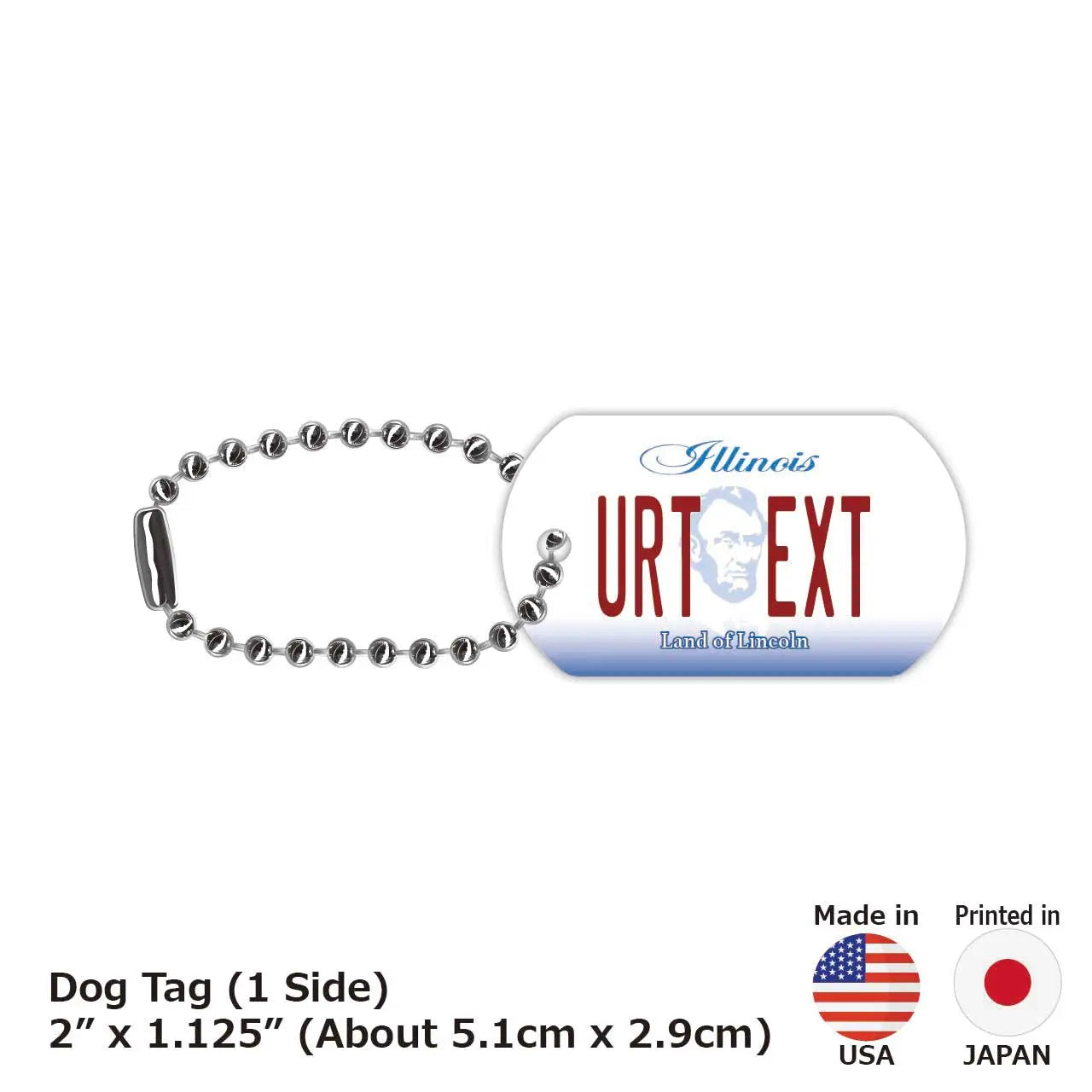 [Dog Tag] Illinois/Original American License Plate-Shaped Personalized Keychain