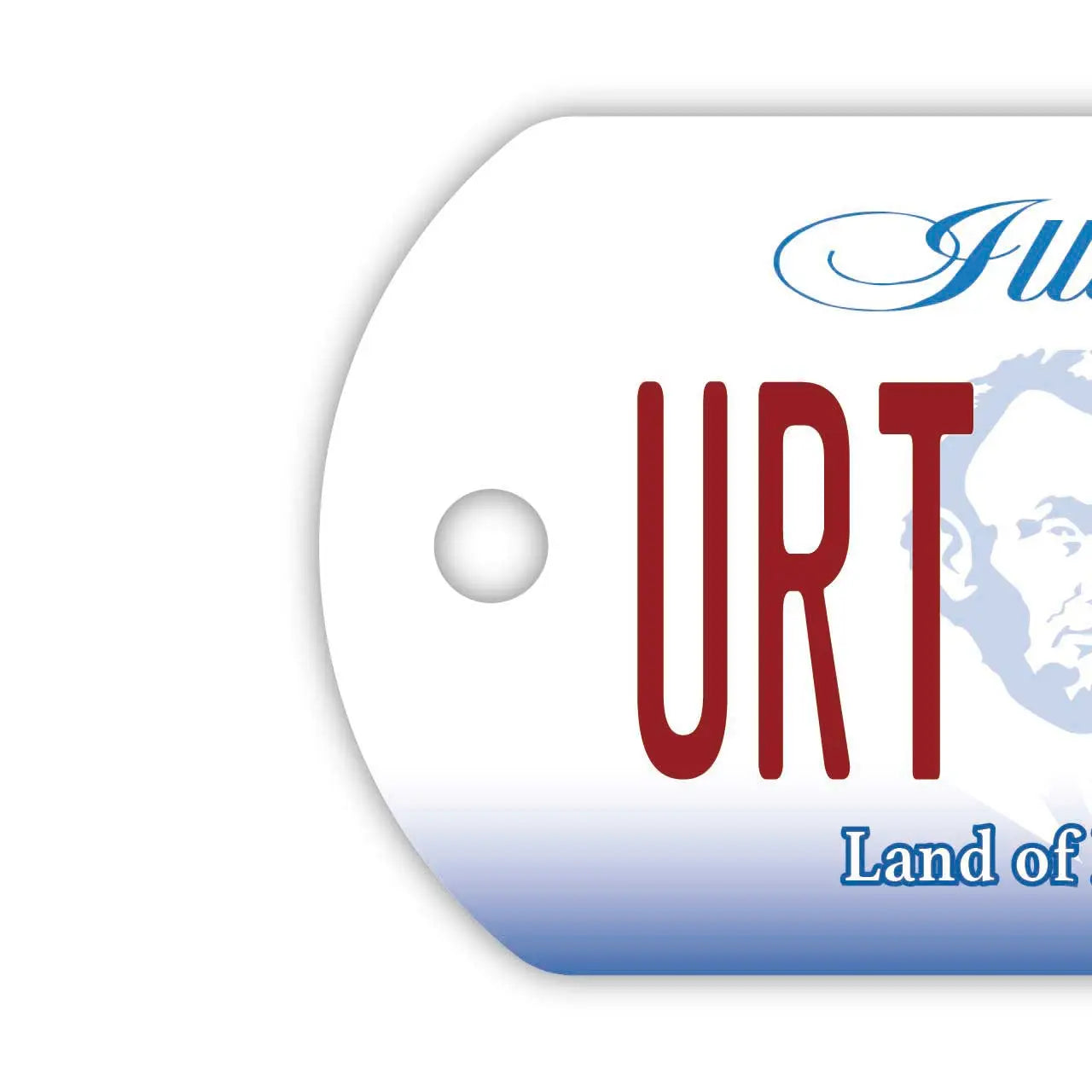 [Dog Tag] Illinois/Original American License Plate-Shaped Personalized Keychain