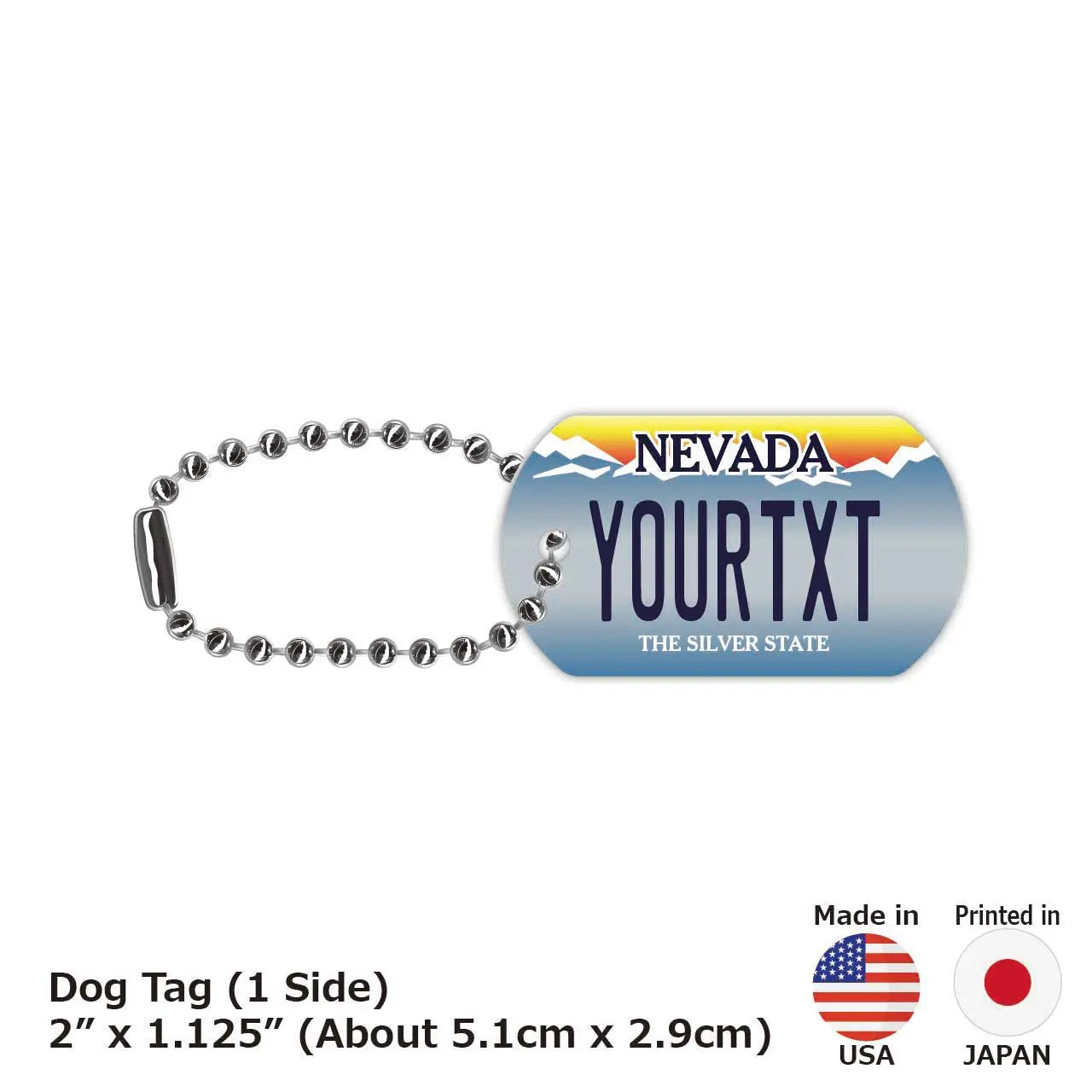 [Dog Tag] Nevada/Original American License Plate-Shaped Personalized Keychain