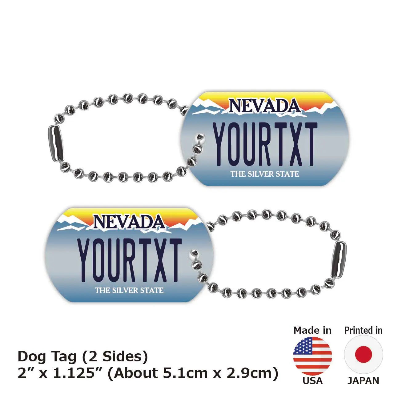 [Dog Tag] Nevada/Original American License Plate-Shaped Personalized Keychain