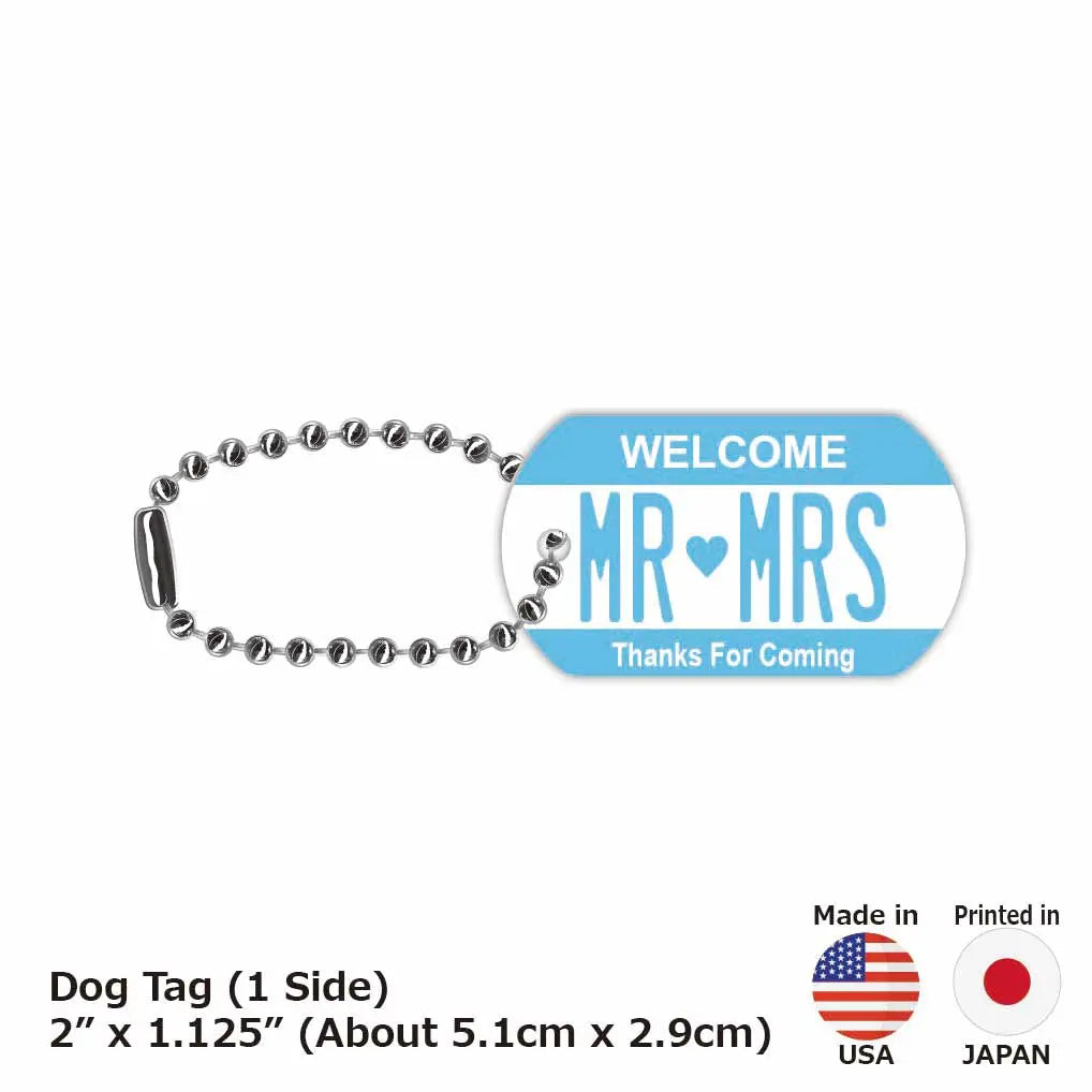 [Dog Tag] Color: Blue / Original American License Plate-Shaped Personalized Keychain
