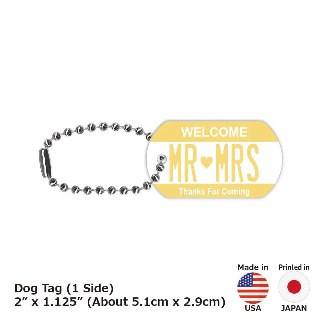 [Dog Tag] Color: Yellow / Original American License Plate-Shaped Personalized Keychain