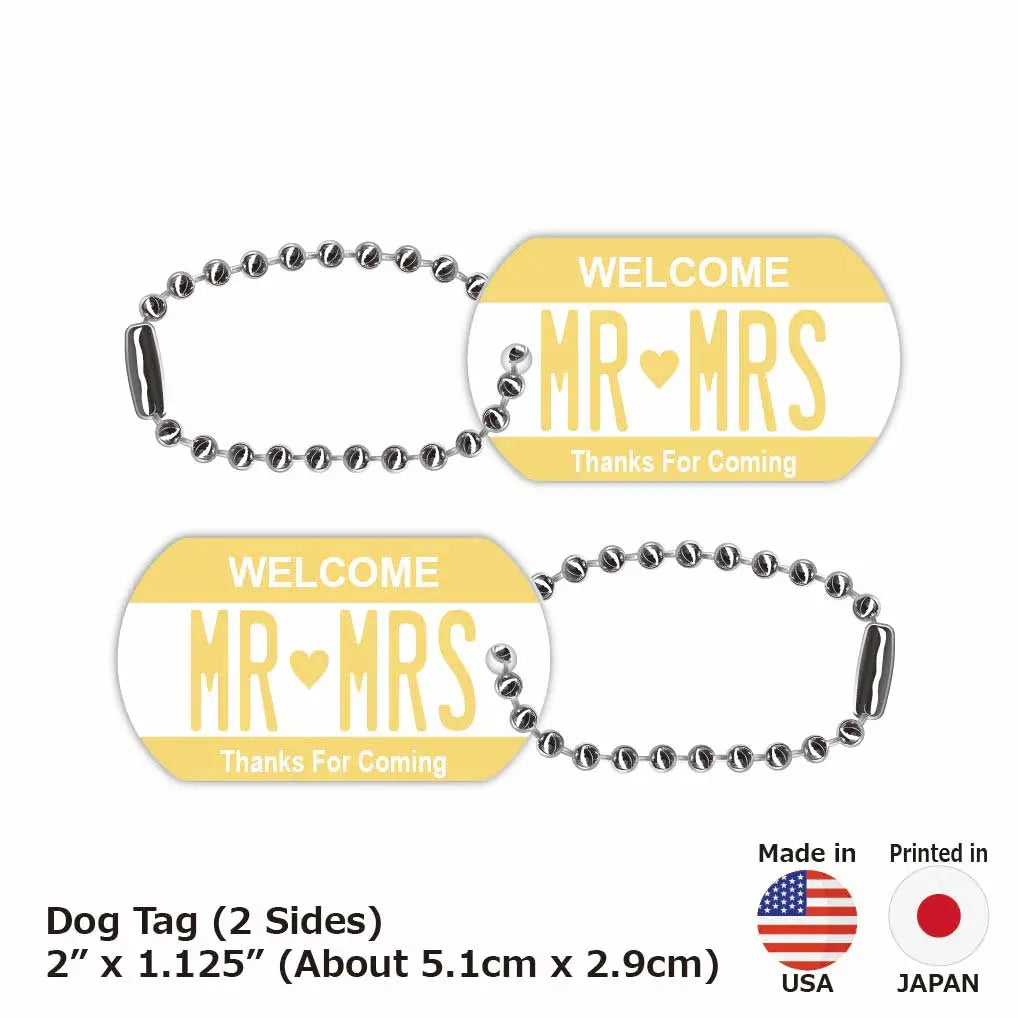 [Dog Tag] Color: Yellow / Original American License Plate-Shaped Personalized Keychain