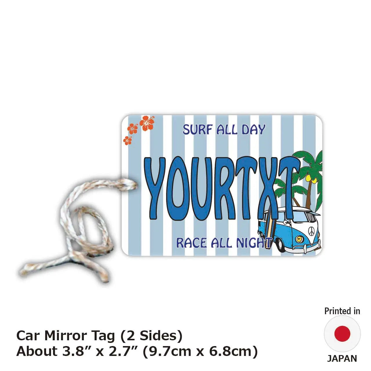 [Mirror Tag] Volkswagen Bus Blue / Original American License Plate Air Freshener