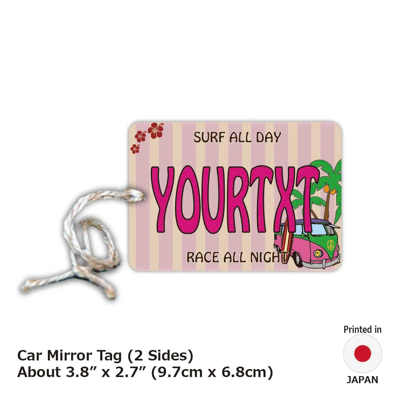 [Mirror Tag] Volkswagen Bus Pink / Original American License Plate Air Freshener
