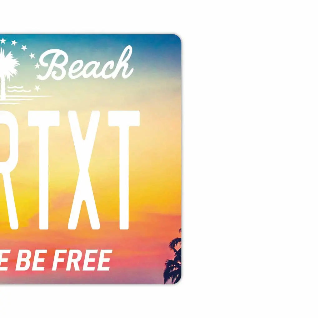 [Mirror Tag] Palm Tree Sunset / Original American License Plate Air Freshener