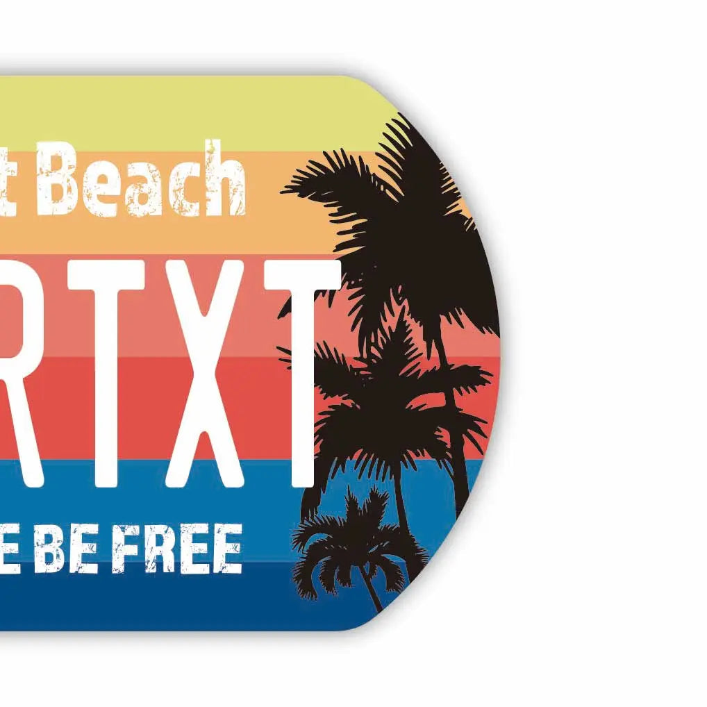 [Dog Tag] Palm Tree Gradient/Original American License Plate-Shaped Personalized Keychain