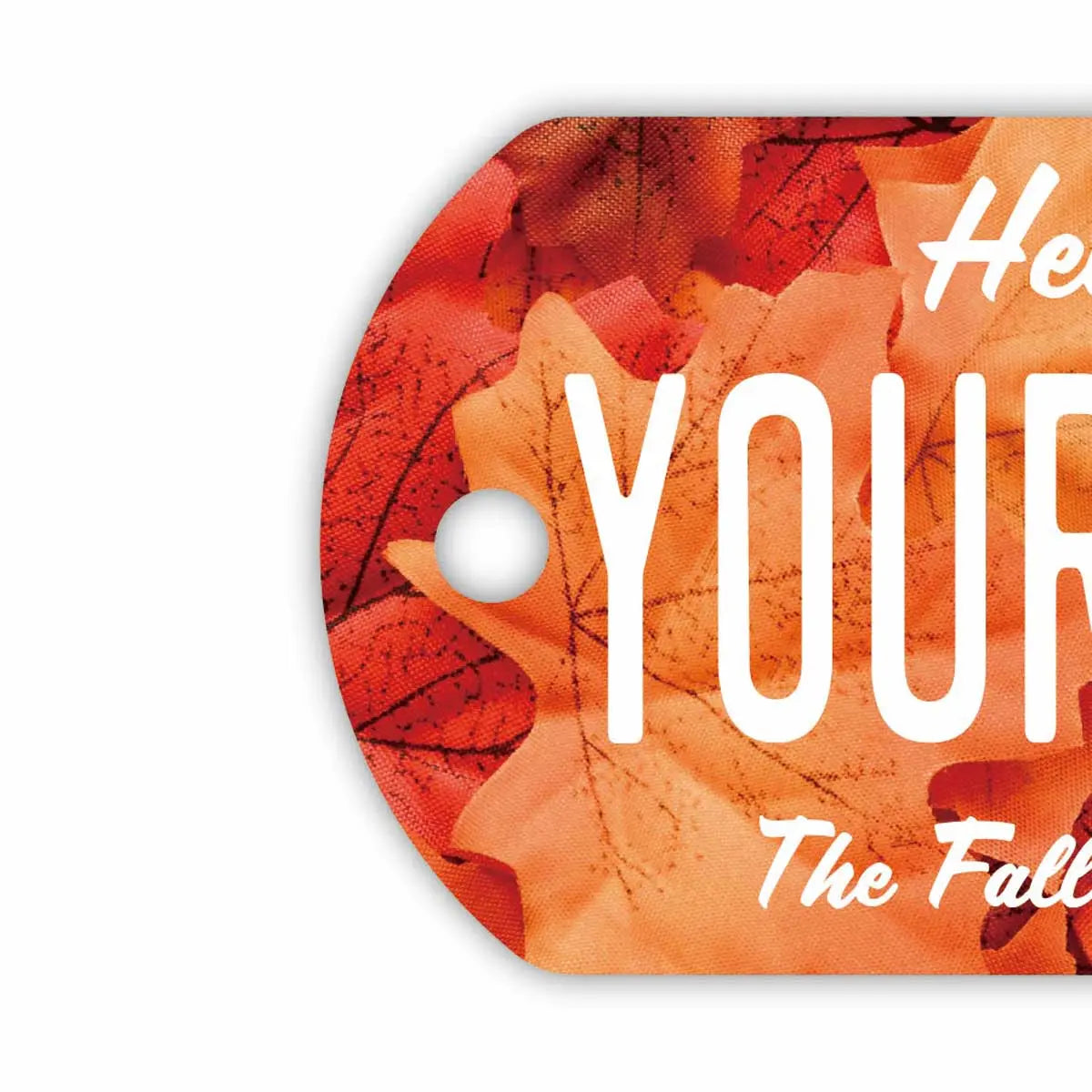 [Dog Tag] Autumn Leaves/Red / Original American License Plate-Shaped Personalized Keychain