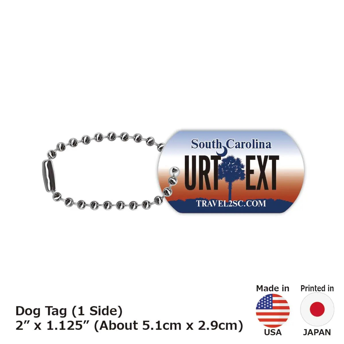 [Dog Tag] South Carolina/Original American License Plate-Shaped Personalized Keychain