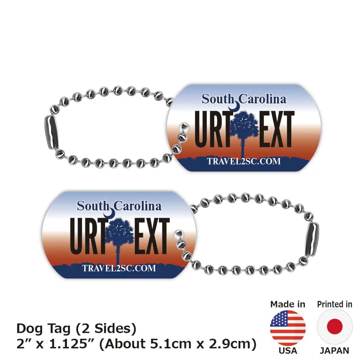 [Dog Tag] South Carolina/Original American License Plate-Shaped Personalized Keychain