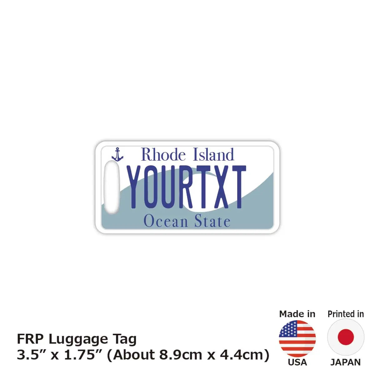 [Luggage Tag] Rhode Island/Original American License Plate Shape, Stylish, Anti-Loss Tag