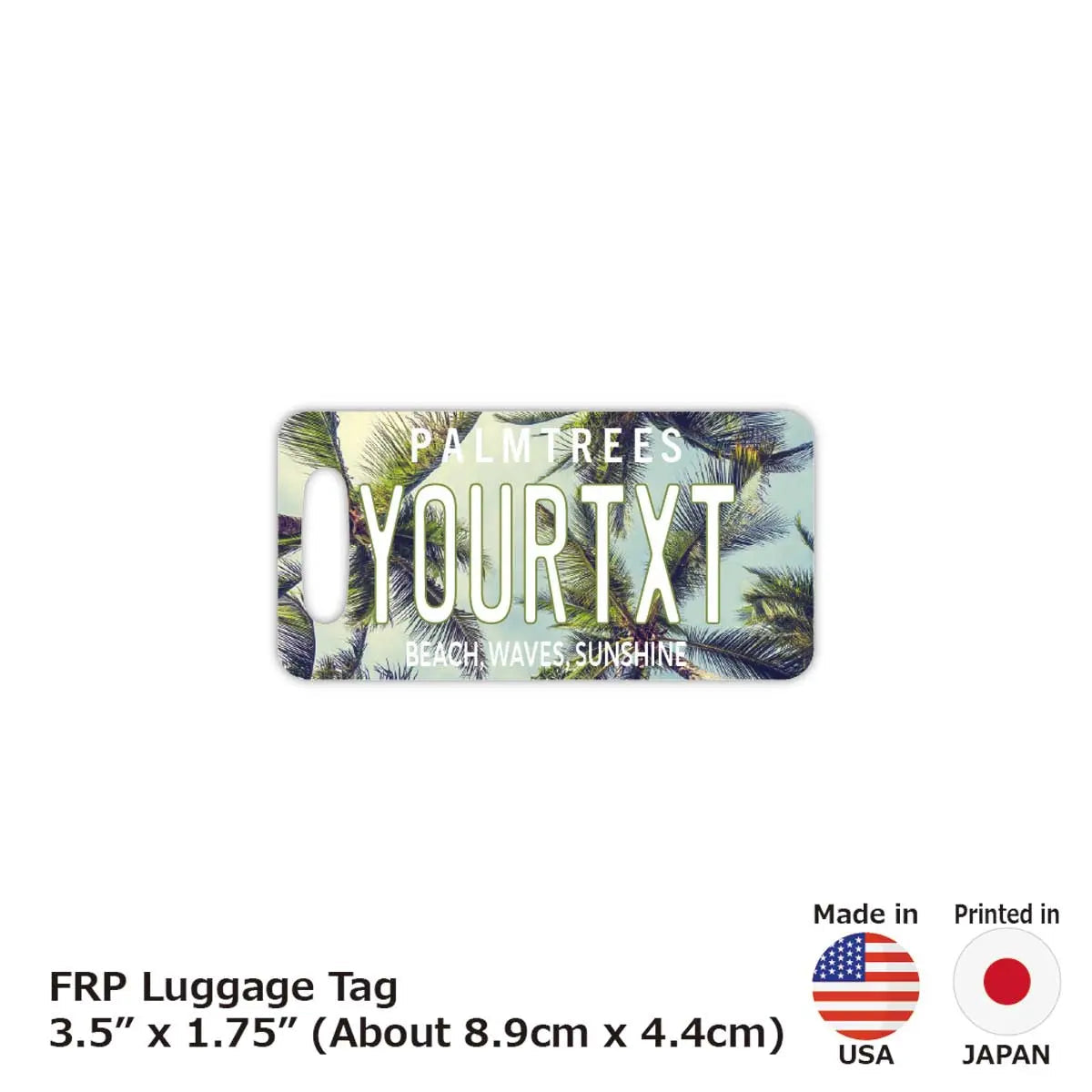 [Luggage Tag] Palm Tree Sky / Original American License Plate Shape, Stylish, Anti-Loss Tag